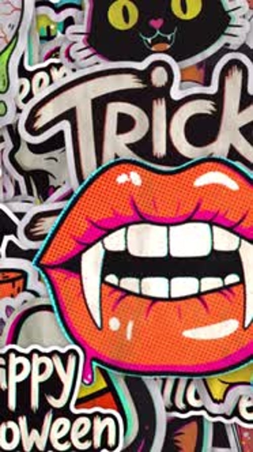 Animated Halloween Stickers Peel Back Graphic Pack