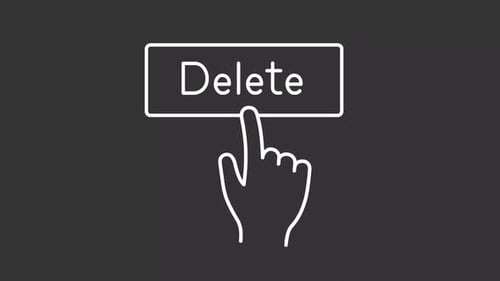 Animación de línea blanca del botón Eliminar