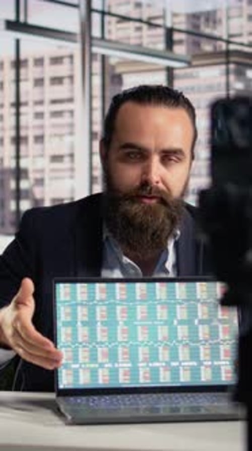 Vertical Video Business Owner Shows KPIs and Reports to Shareholders for Transparency