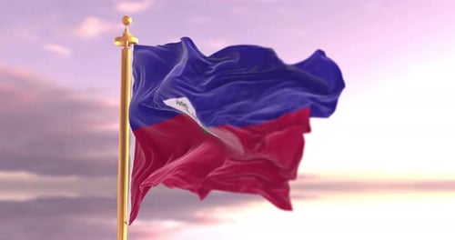 Haiti Flag Waving Seamless Loop Animation