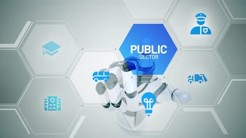Animación de pantalla táctil del sector público