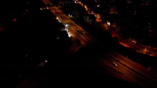 Aerial Drone Town Night 2K