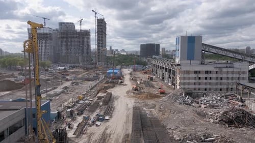 Construction of subway station in Moscow.