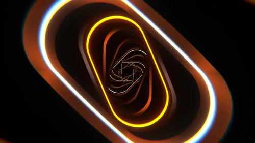 Orange And White Strobe Spiral Ellipse Tunnel Background Vj Loop In 4K