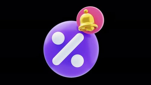 Discount Notification 3d animation | Alpha Channel