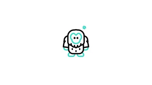 Animated Flat Design Monkey Icon with Winking Expression