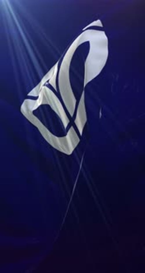 Abstract White Flowing Ribbons Glowing Loop