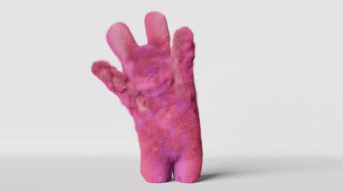 Lindo conejo de Pascua rosa haciendo ejercicios de calentamiento físico, fondo blanco, bucle de animación 3D 4K