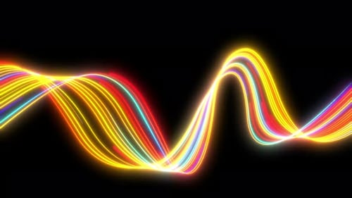 Fluid Neon Light Wave Motion Graphic