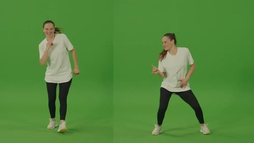 2In1 Split Green Screen Montage Female Dancer Performing a Dance