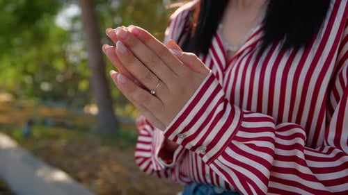 Hands Of A Religious Woman Praying