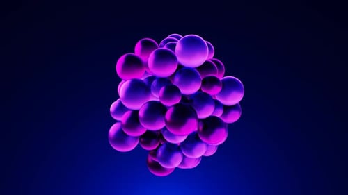 Collision de formes de sphères organiques 3D - Fond graphique animé