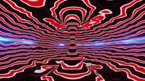 Abstract Psychedelic Tunnel with Glowing Blue Light