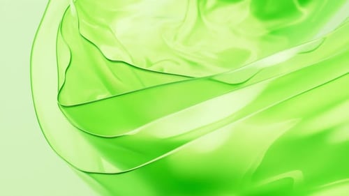 Flowing transparent green multilayer glass background