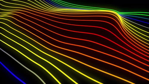 Dynamic Glowing Rainbow Wave Lines Abstract Background