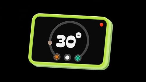 3D Animated Smart Thermostat UI Temperature Controller