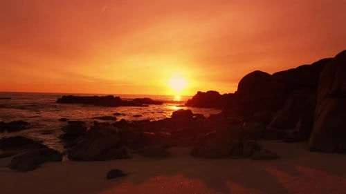 Sunset on the beach 4K