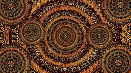 Animated Golden Mandalas Loop with Intricate Decorative Patterns
