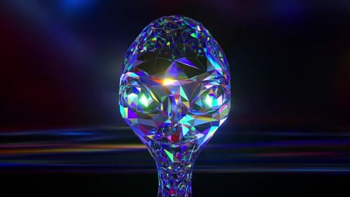Futuristic Diamond Alien Head Animation with Glowing Eyes