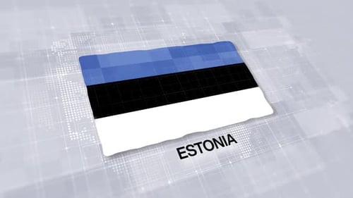 Estonia Flag Presentation Displayed On Modern Clean White Background