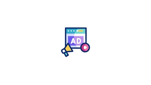 Animated Flat Design Icon of Online Digital Advertisement