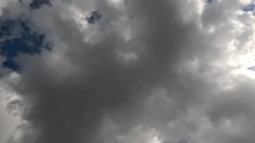 Timelapse Fluffy Cumulus Clouds Moving in Bright Blue Sky Abstract Aerial Nature Summer Sky View