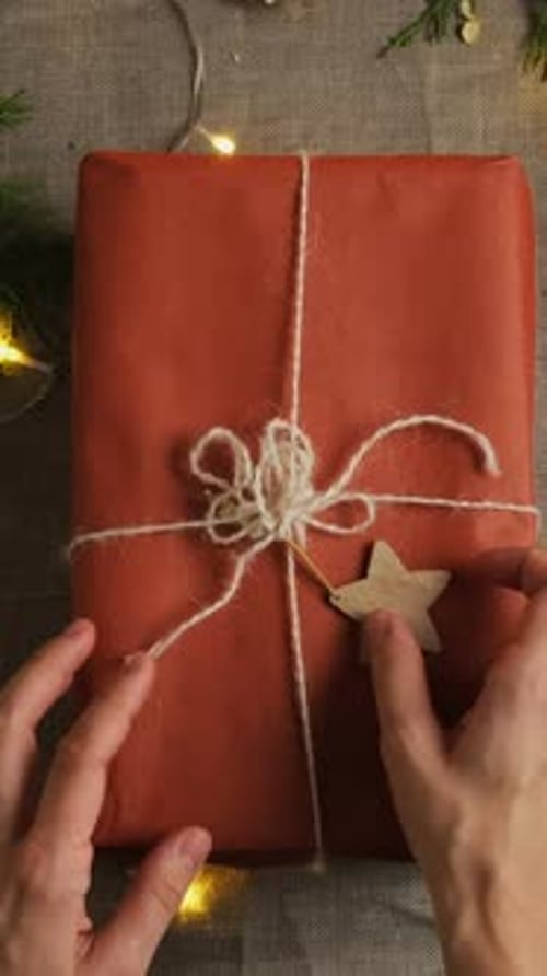 Vertical Video Christmas Gifts Wrapping Boxing Day Concept