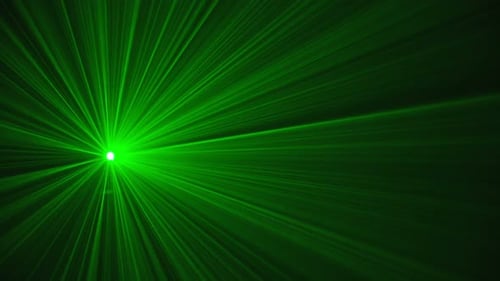 Green Laser Light in Fog with Red Flashing Abstract