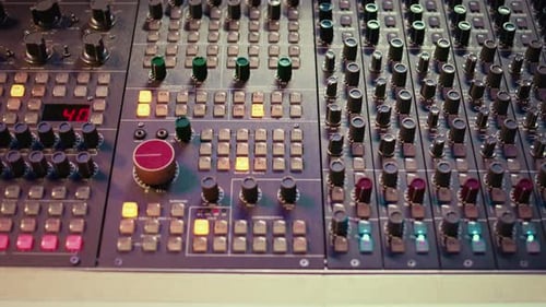 Audio Mixing Console in Professional Recording Studio