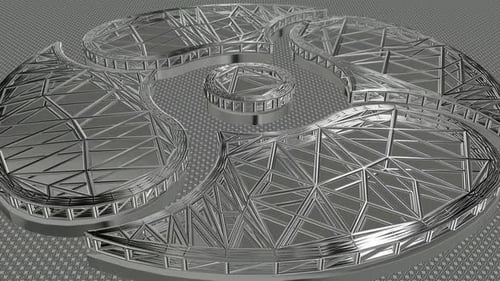 Metallic Geometric Interlocking Shapes Abstract Animation