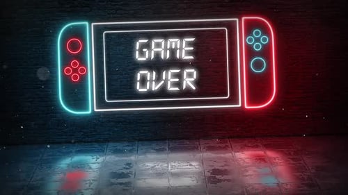 Fim de jogo no console de jogos Neon