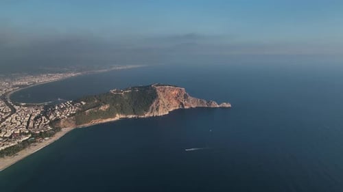Alanya Castle Alanya Kalesi Luftaufnahme von Berg und Stadt Türkei