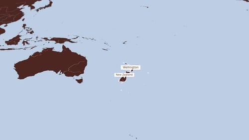 Rotating Map Of New Zealand And Wellington