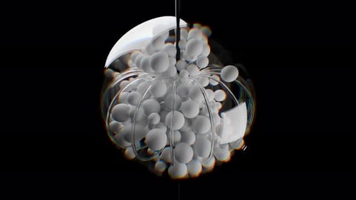 Animation de formes de boucles 3D de sphères blanches