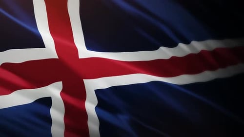 Waving Iceland National Flag Seamless Loop Animation