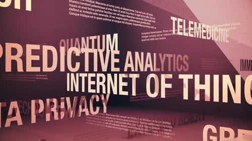 Future Tech Trends and Related Terms Seamless Animated Loop