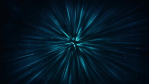 Abstract Blue Light Rays Moving Speed Tunnel