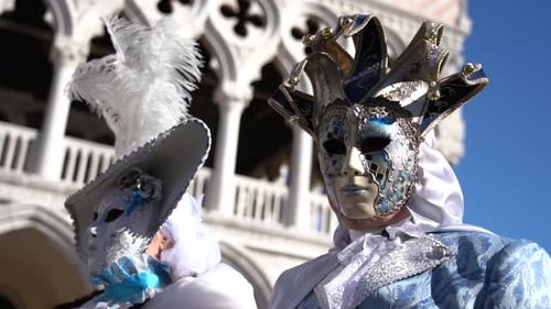 Elegant Masks and Costumes at Venice Carnival
