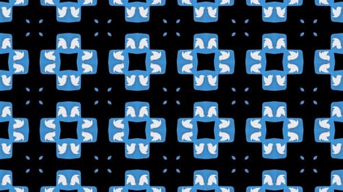 Seamless Blue and White Abstract Geometric Pattern Loop