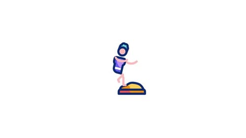 Animated Surfing Person Icon for Sports Projects