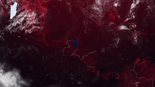 Belize Map Red Color