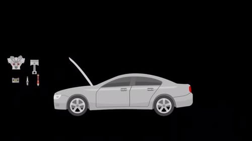 Car Go To Service Alpha Channel