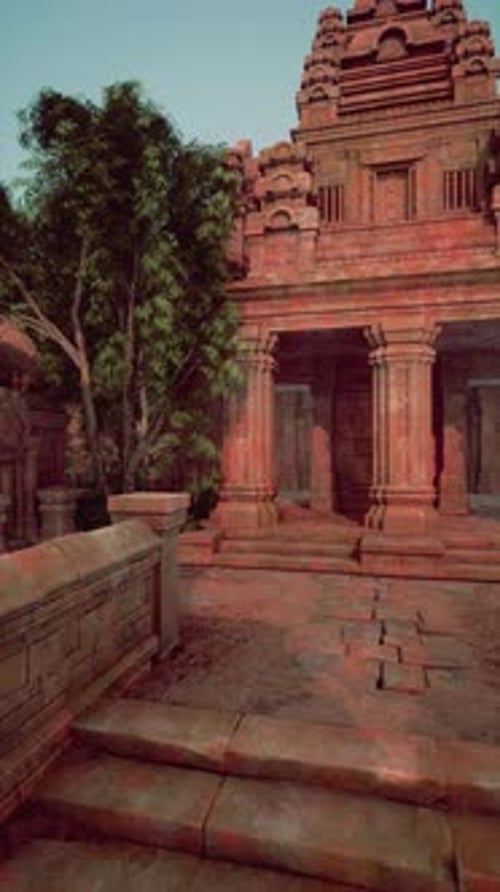 Ancien temple avec arbre