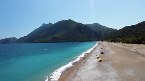 Aerial view of Olympos beach in Antalya region, Turkey