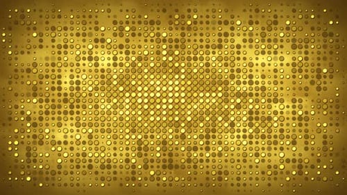 Gold wall with flashing lights