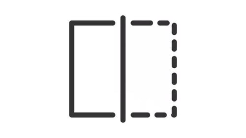 Simple thin linear black animation of split clip icon