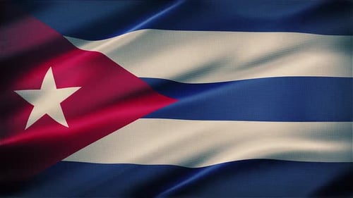 Realistic Waving Cuban Flag Animation