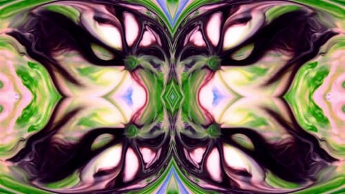 Vibrant Fluid Ink Abstract Kaleidoscope Motion Background