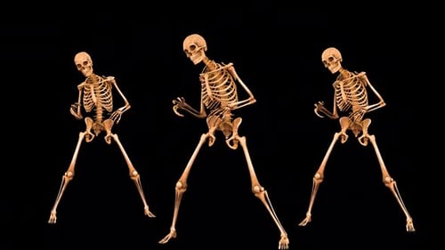 Twerk mit drei Skeletten beim Tanzen