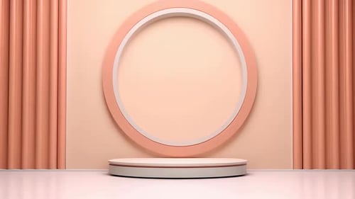 podium Futuristic showcase with platform for product displaying. Empty modern stage display